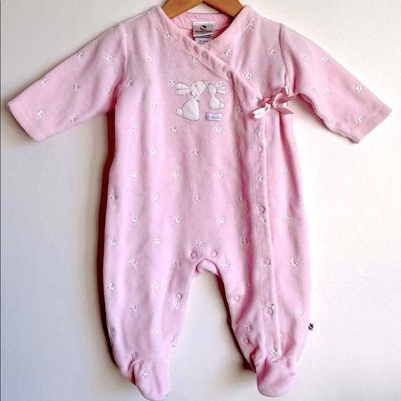 Absorba Other - 6M Absorba Velour Romper with Bunnies Embroidery